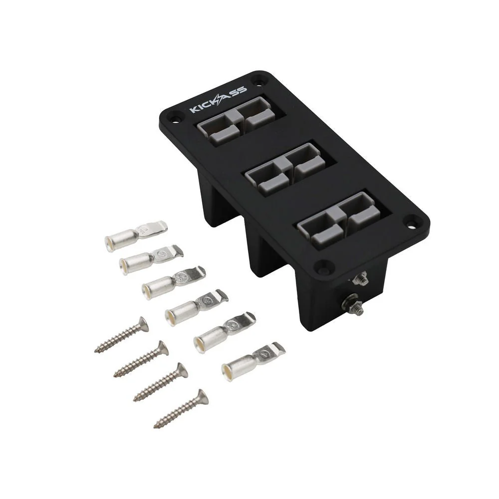 KickAss Triple 50A Anderson Flush Mount 2 Hole Panel | Grey 50A Connector - Image 2
