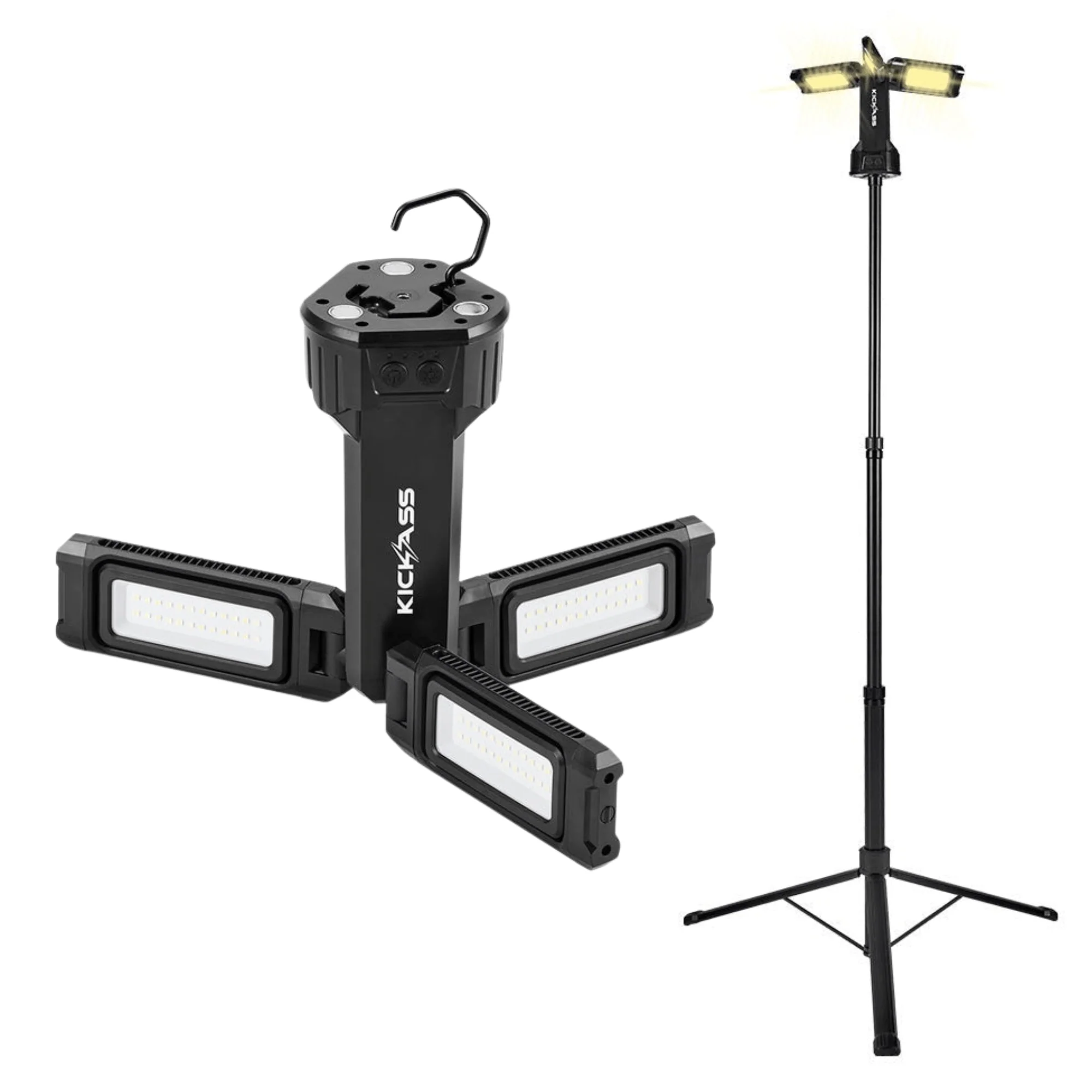 KickAss Rechargeable Tripod Camping Light - 6000 Lumens, 2.2m