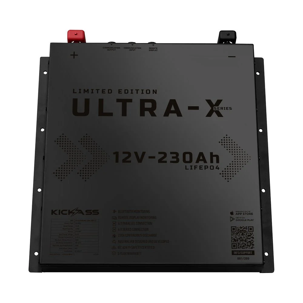 KickAss Ultra-X 230Ah 12V Deep Cycle Lithium Battery - Slimline BLACK EDITION - Image 4