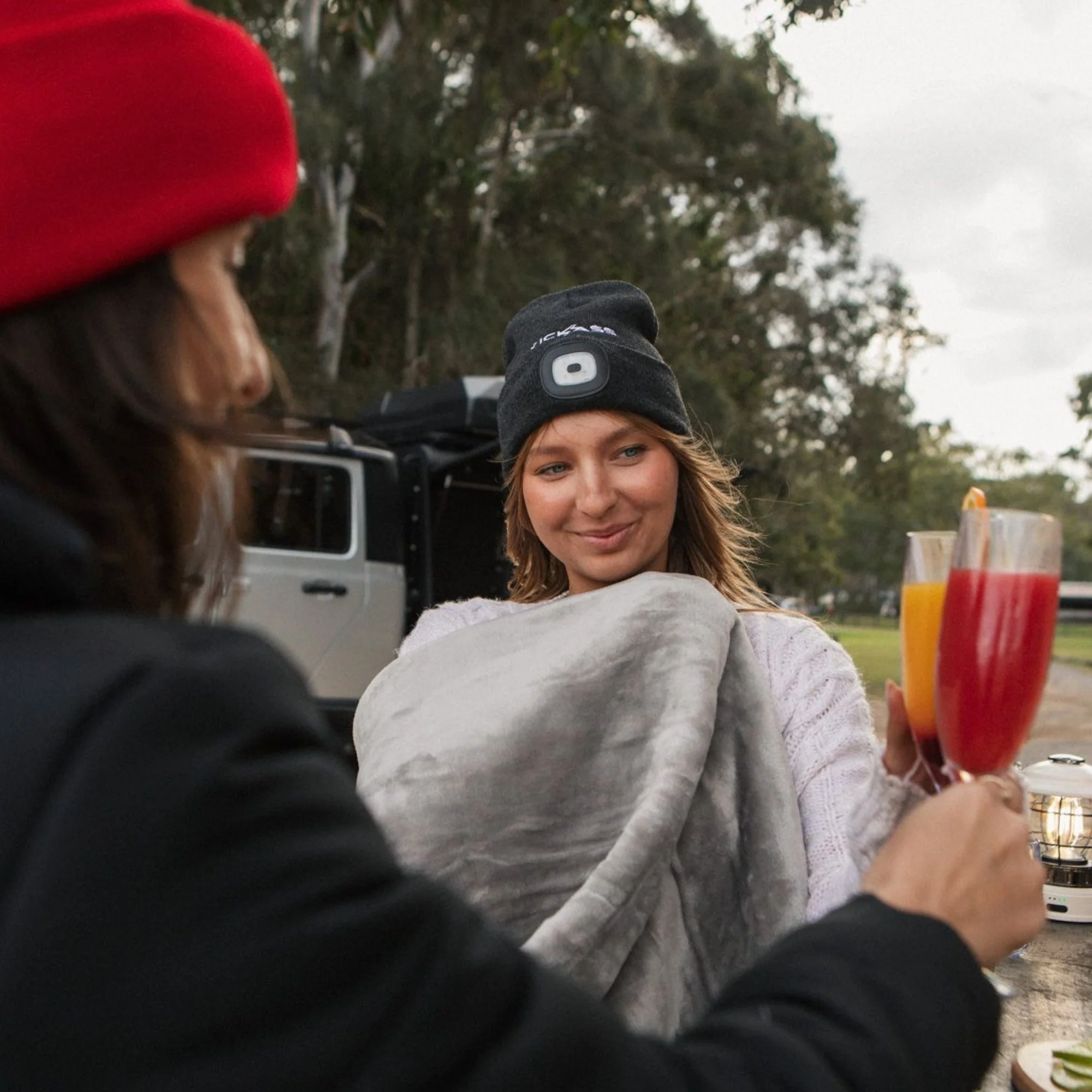 KickAss Beanie with Rechargeable LED Light - Grey - Image 2